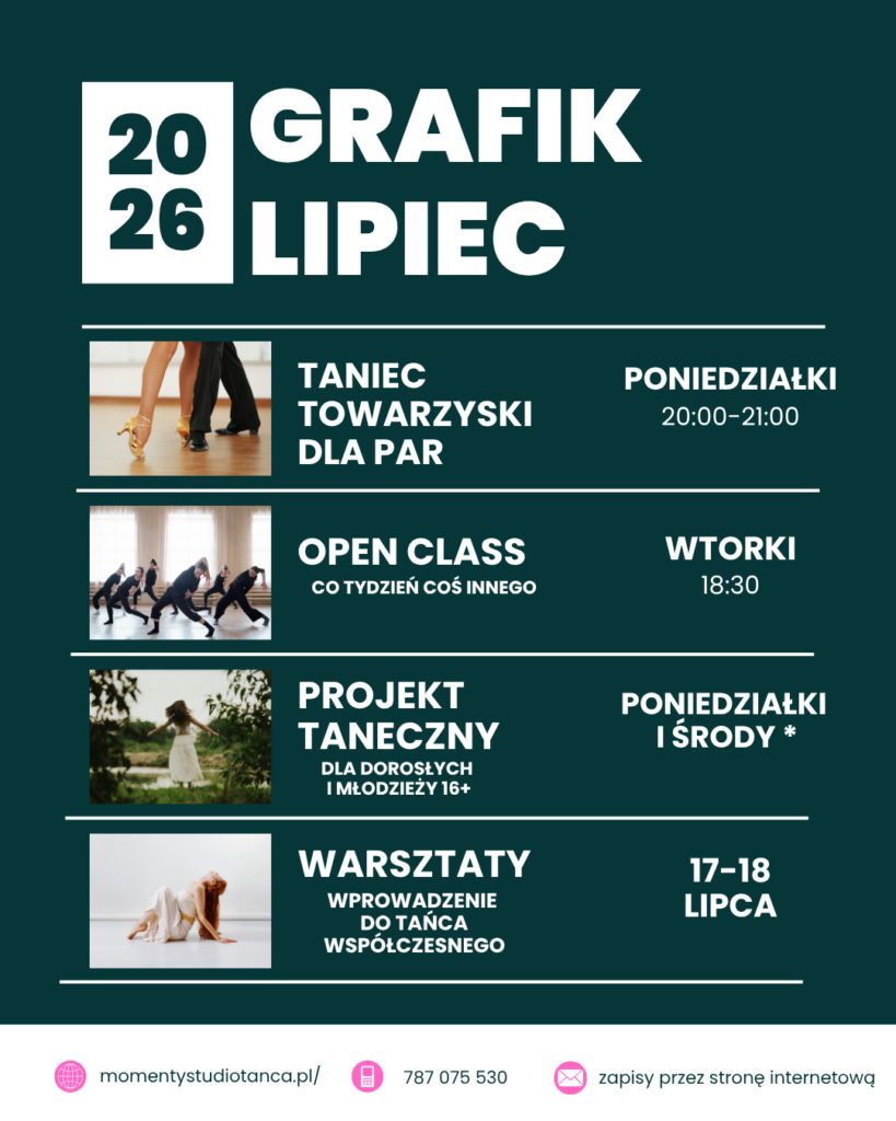 wakacje 2026 gdynia, grafik taniec momenty